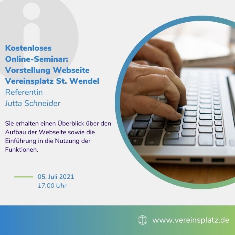 News-Beitrag mit Titel Online-Seminar: Vorstellung Webseite „Vereinsplatz St. Wendel“ am 05.07.2021 