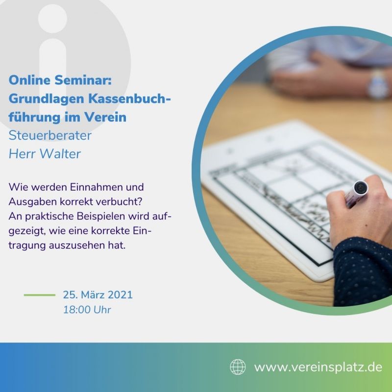 News-Beitrag mit Titel Online-Seminar: Grundlagen Kassenbuchführung im Verein am 25.03.2021 