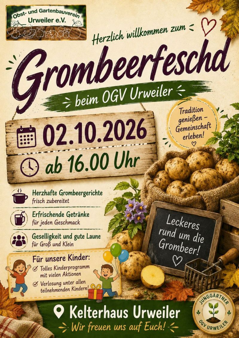 News-Beitrag mit Titel Grombeerfesch beim OGV Urweiler 